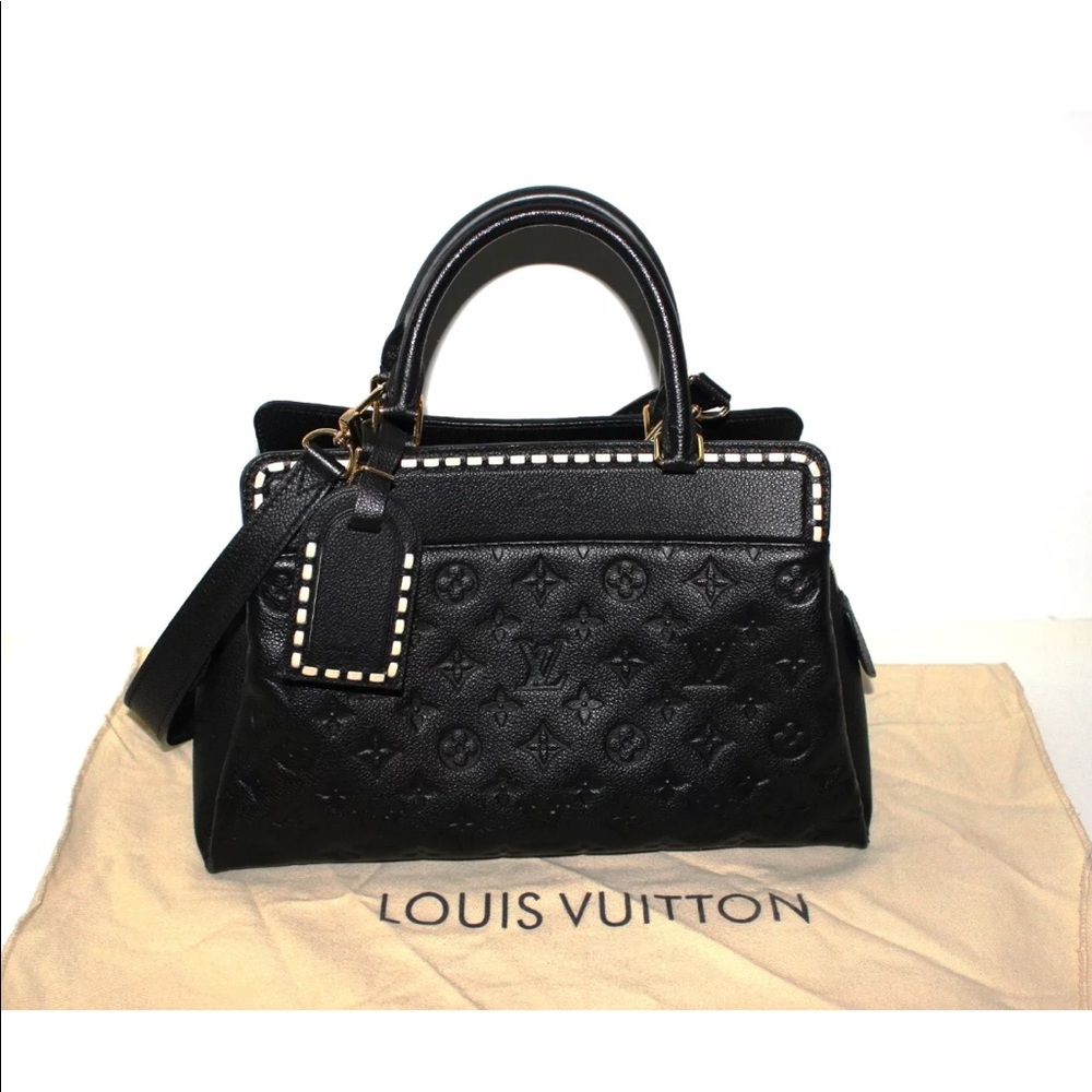 Auth Louis Vuitton Vosges MM Empreinte Black bag